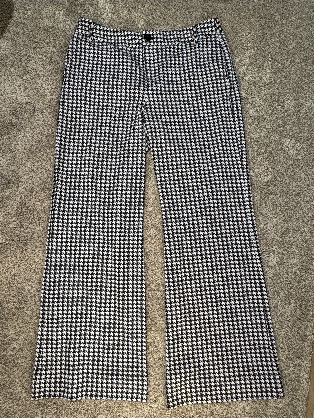 CAbi Black and White Houndstooth Pants
